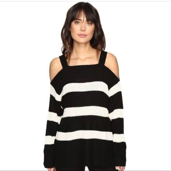 Sanctuary Sweaters - Sanctuary Off The Shoulder Sweater Striped Large